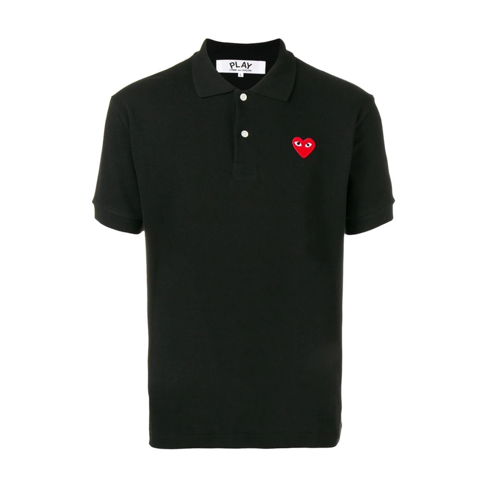 Comme des Garçons Play Zwart Play Poloshirt met Logo Borduursel Black Heren