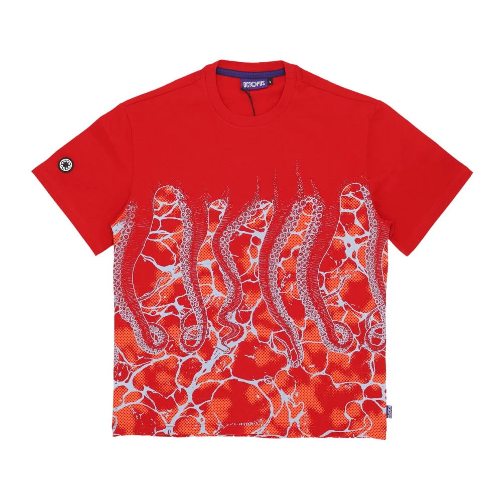 Octopus Rode Marmeren Heren Tee Red Heren
