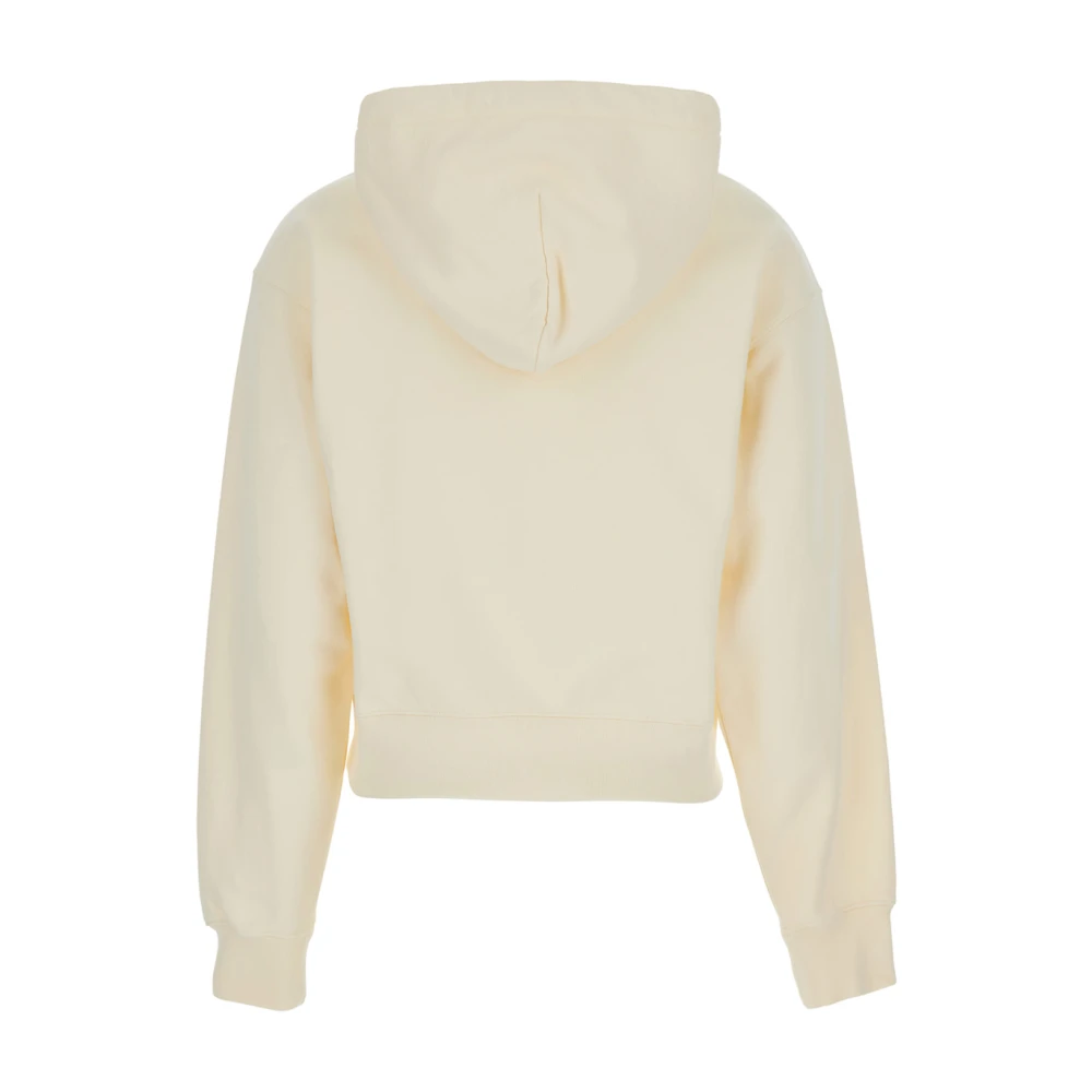 Jacquemus Witte hoodie met logopatch White Dames