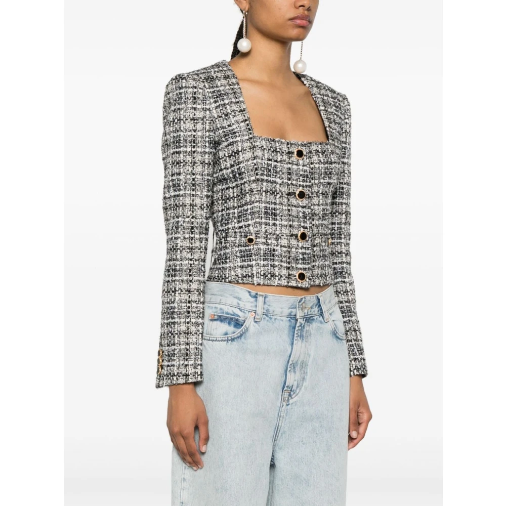 Alessandra Rich Luxe Tweedjas Grijs Aw24 Gray Dames