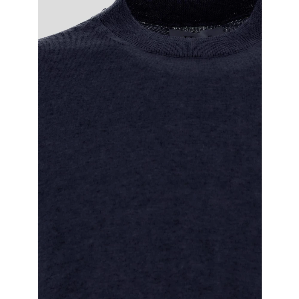 Laneus Wol Crewneck Gebreid Blue Heren
