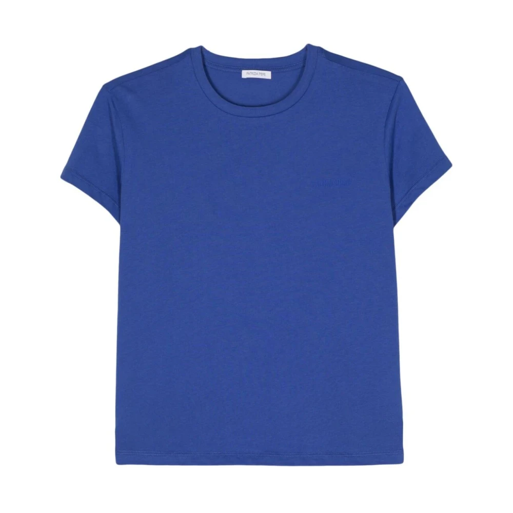 PATRIZIA PEPE Blauwe Golf Logo T-Shirt Blue Dames