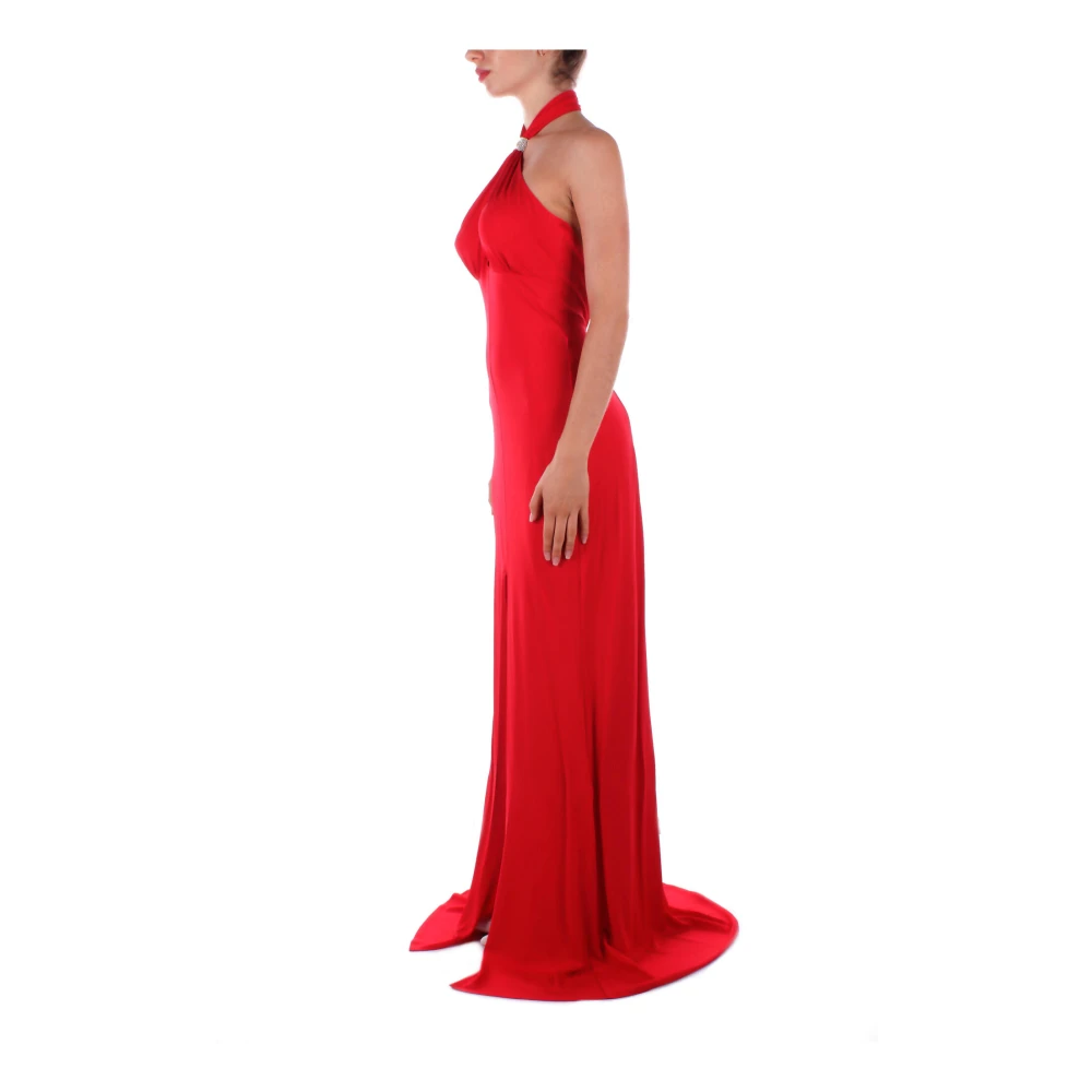 Elisabetta Franchi Rode Loper Rode Jurk met Hoge Split Red Dames