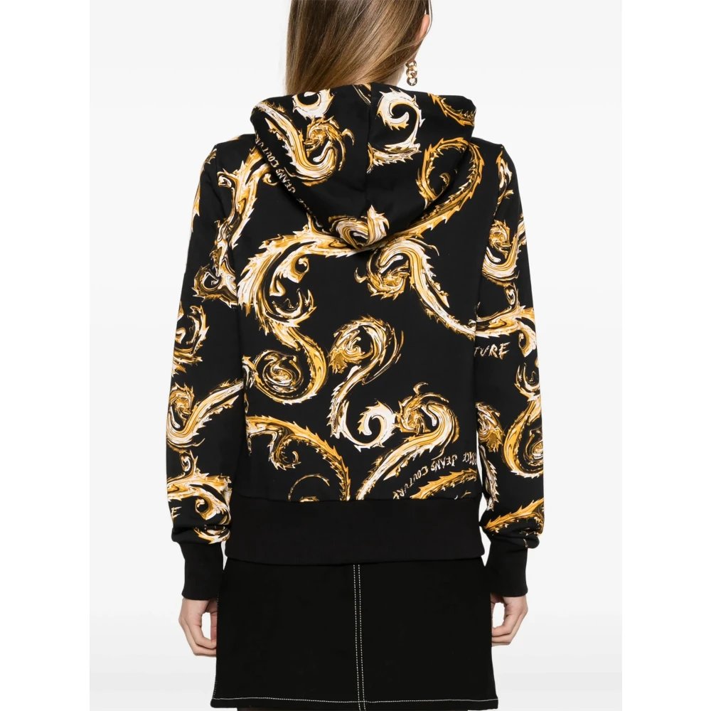 Versace Jeans Couture Zwart en Goud Fleece Sweatshirt Multicolor Dames