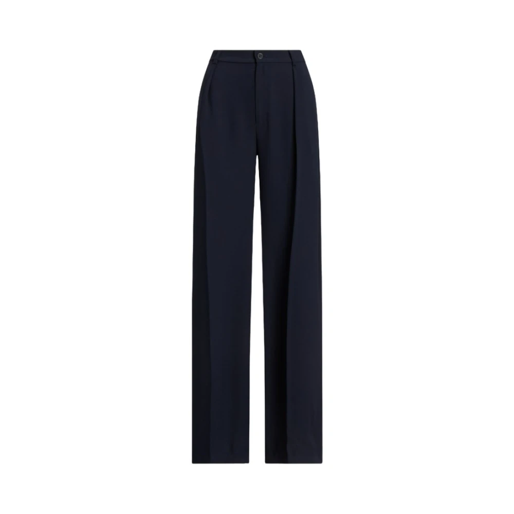 Ralph Lauren Women's Blue Wide Trousers, Xs, Lauren Trousers