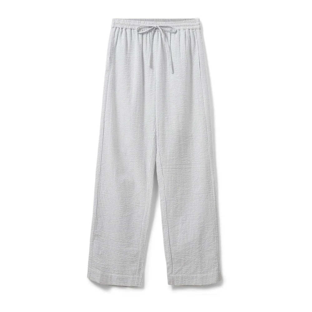 Sofie Schnoor White Antique Blue Wide Leg Trousers - Female - Wide Trousers - Xs - Trousers