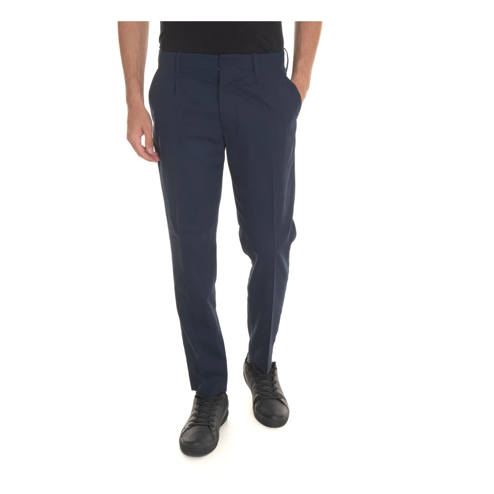 Hindustrie Chino met knoopsluiting en kleermakerssplit Blue Heren