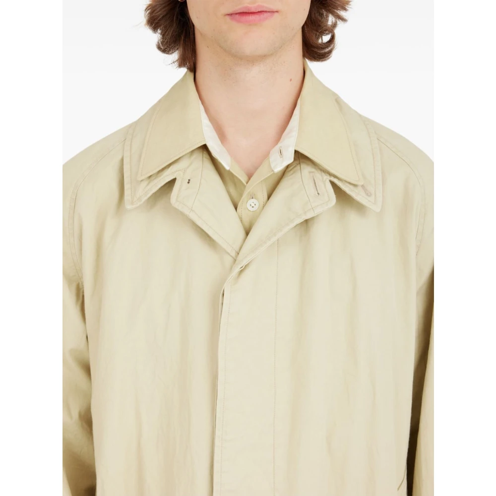 Maison Margiela Beige Katoenen Trenchcoat met Overhemdvoering Beige Heren