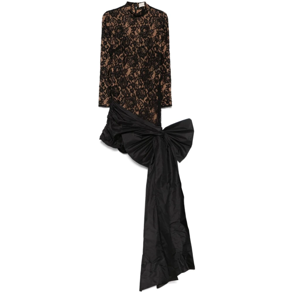 The New Arrivals Ilkyaz Ozel Elegante Zwarte Zijden Jurk Black Dames