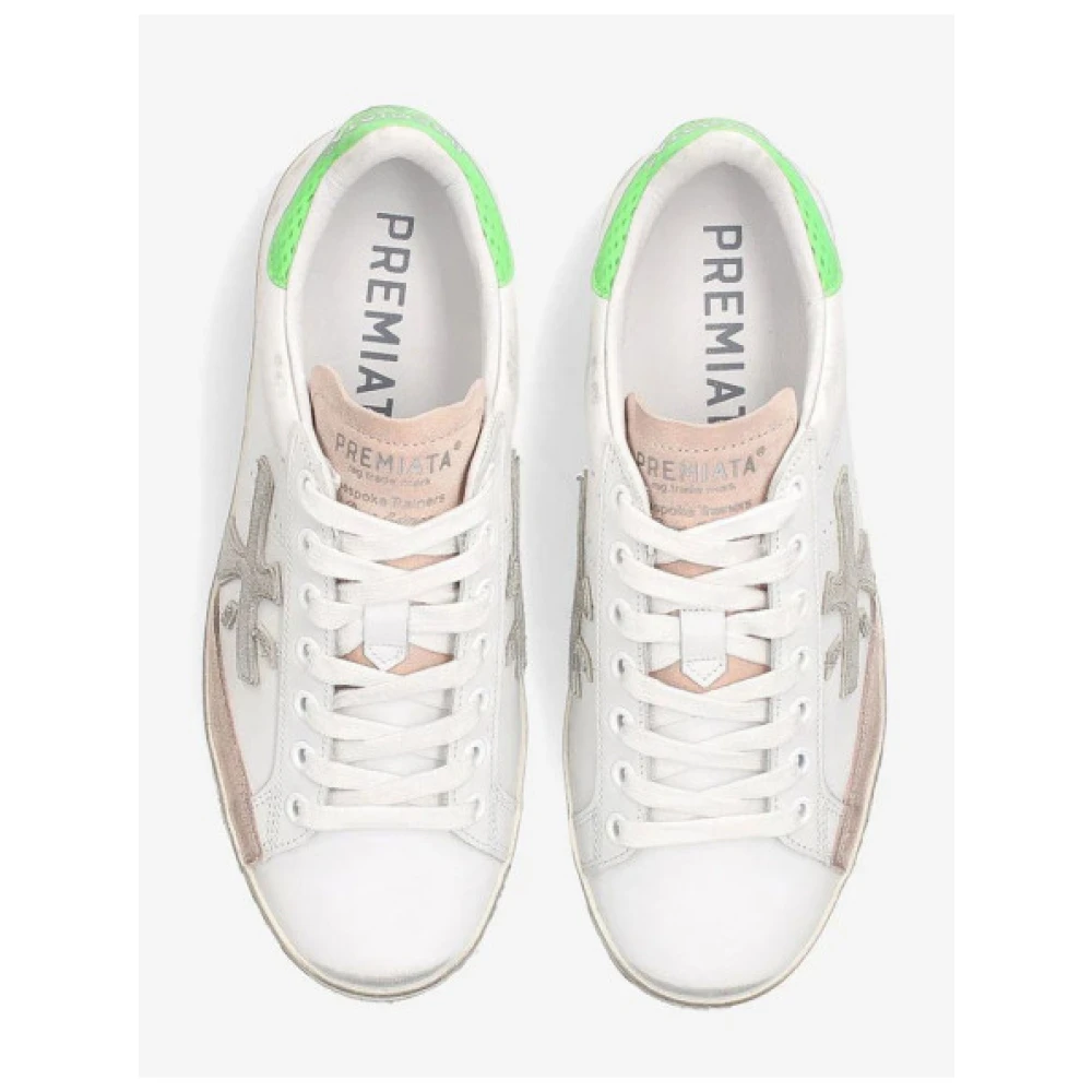 Premiata Leren sneakers met suède details White Dames