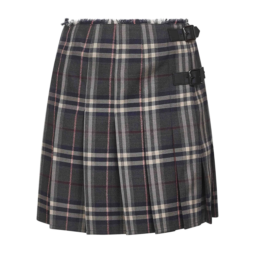 Burberry Grå Plisserad Kjol