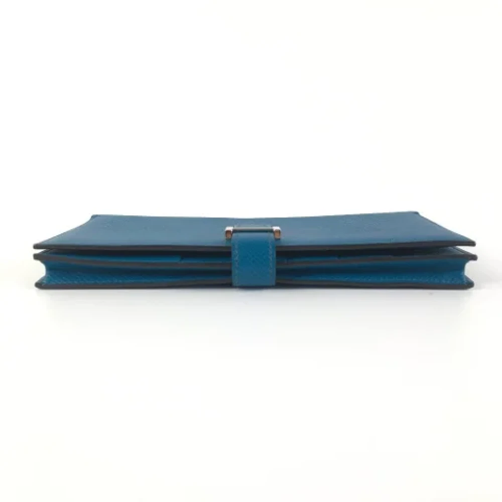 Hermès Vintage Pre-owned Leather wallets Blue Dames
