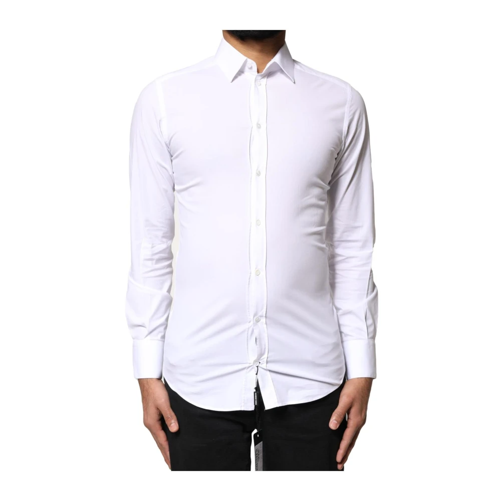 Dolce & Gabbana Men's White Cotton Slim Fit Dress Shirt - Formal Shirts - Xs - Shirts
