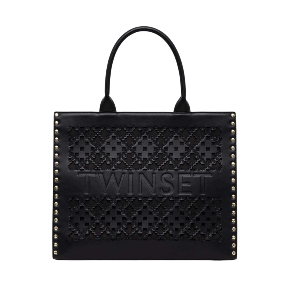 Twinset Geborduurde Logo Handtas Black Dames