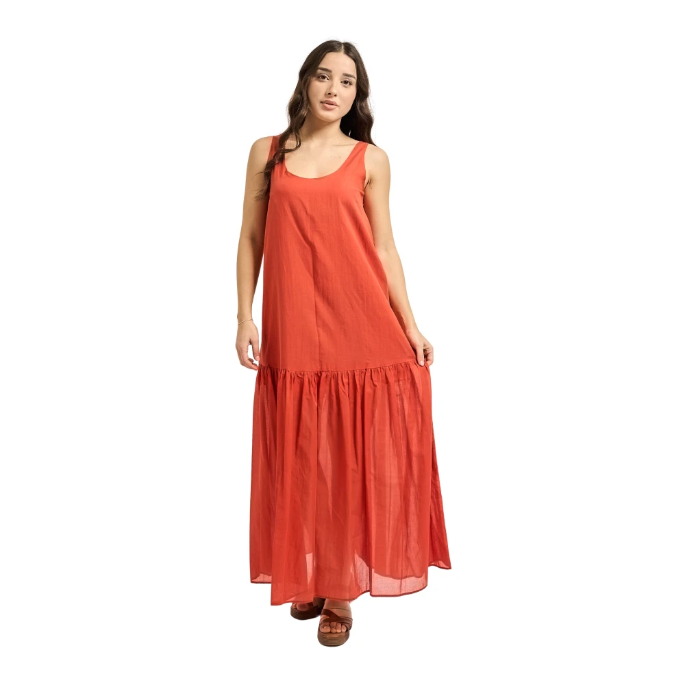 Pennyblack Donna Rosso - Abito Lungo In Cotone Con Scollo Ampio - Dresses - Xs