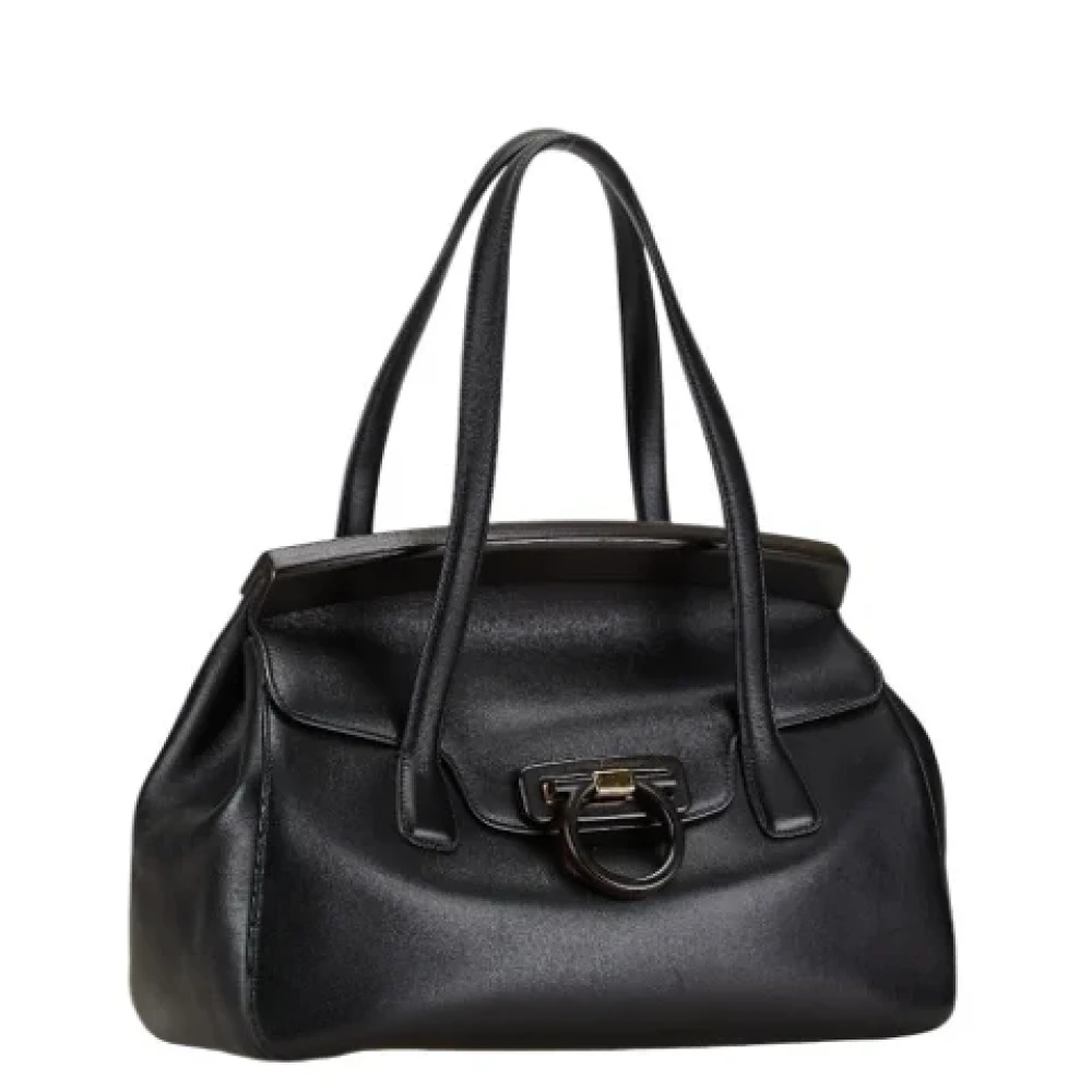 Salvatore Ferragamo Pre-owned Leather handbags Black Dames