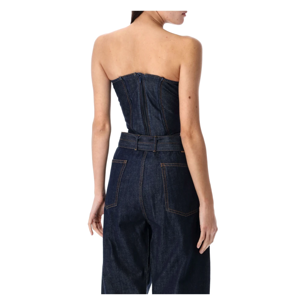 Magda Butrym Indigo Strapless Korset Top Blue Dames
