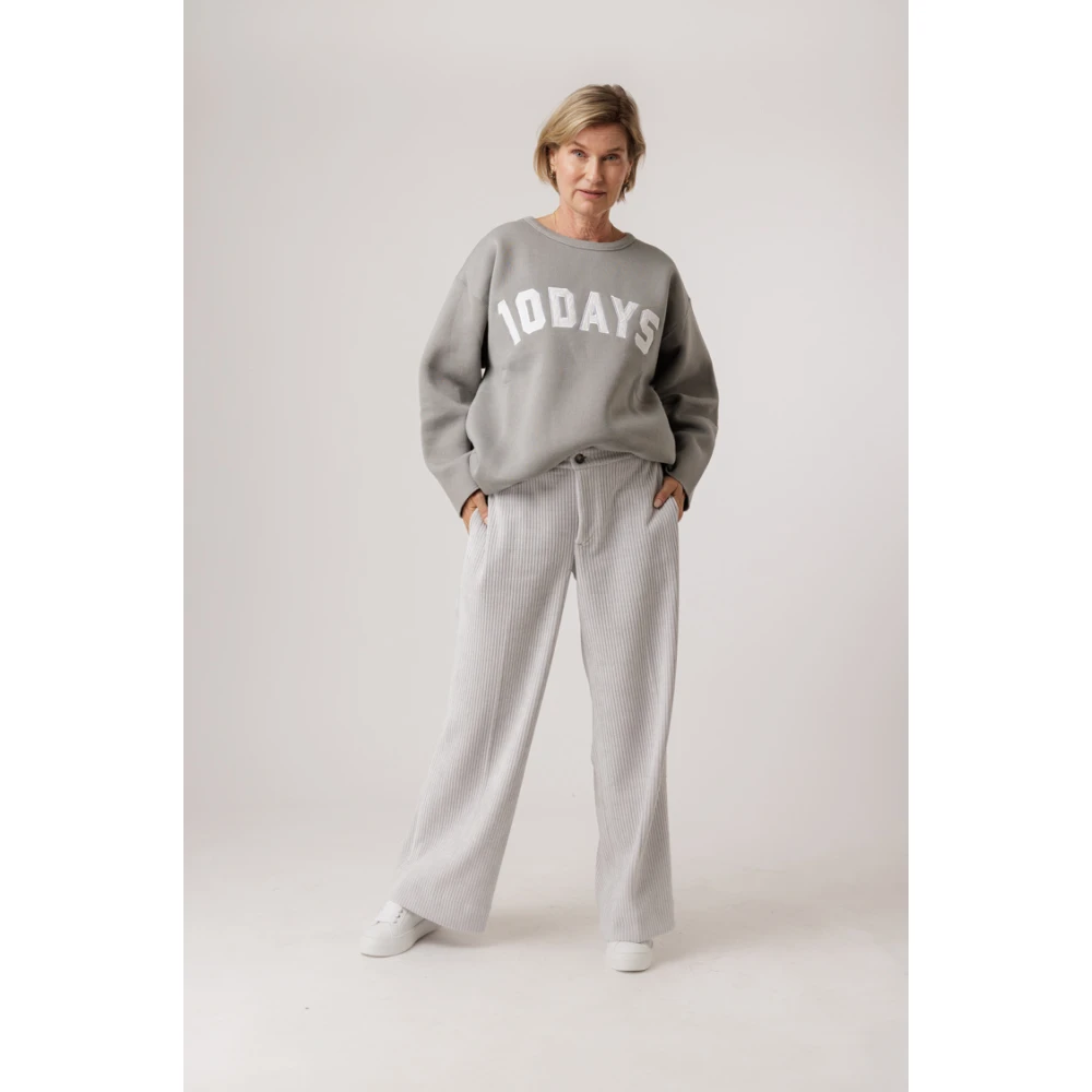 10Days Statement Sweater Graphite Baseball Logo Gray Dames
