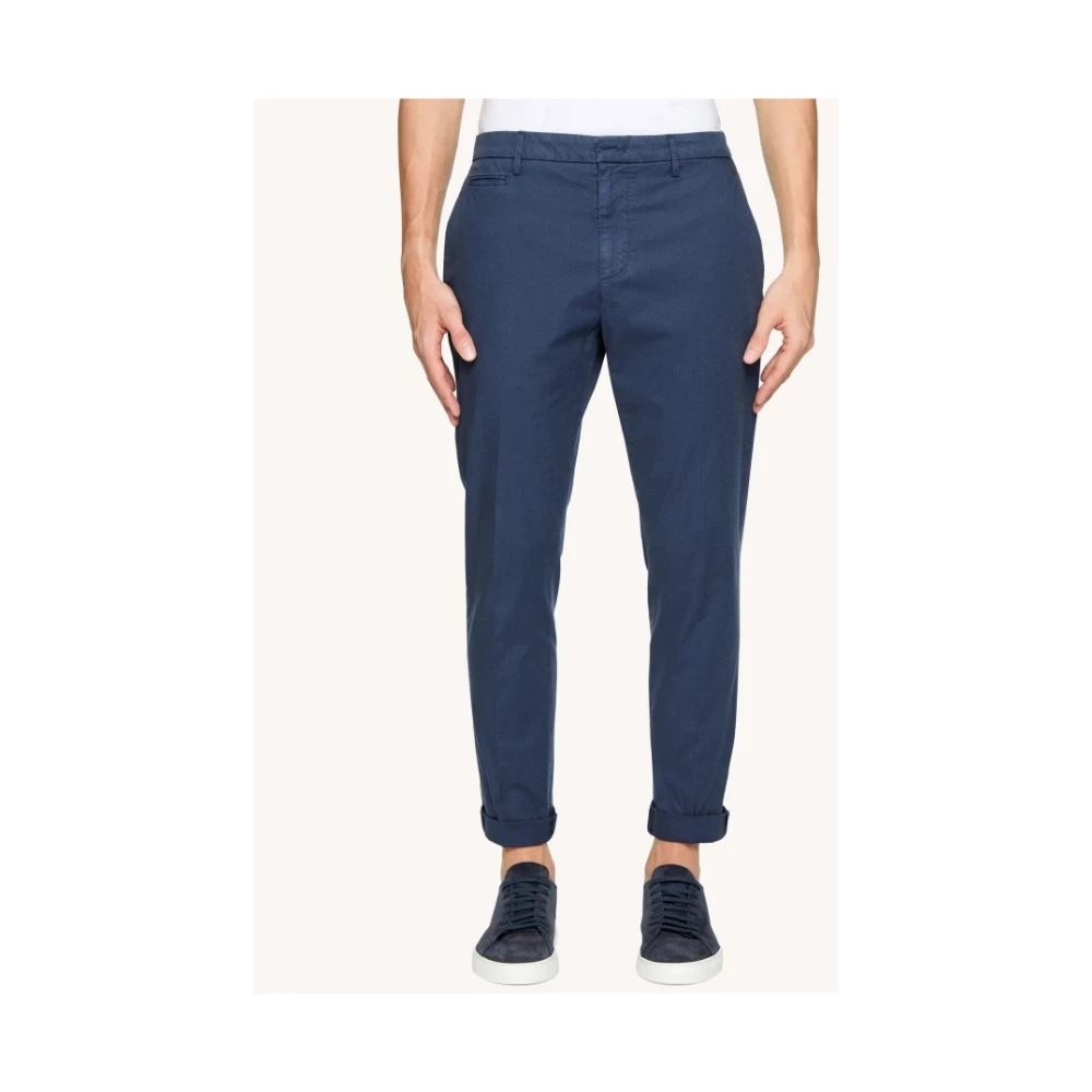 Dondup Katoenen gepantserde wortelbroek Blue Heren