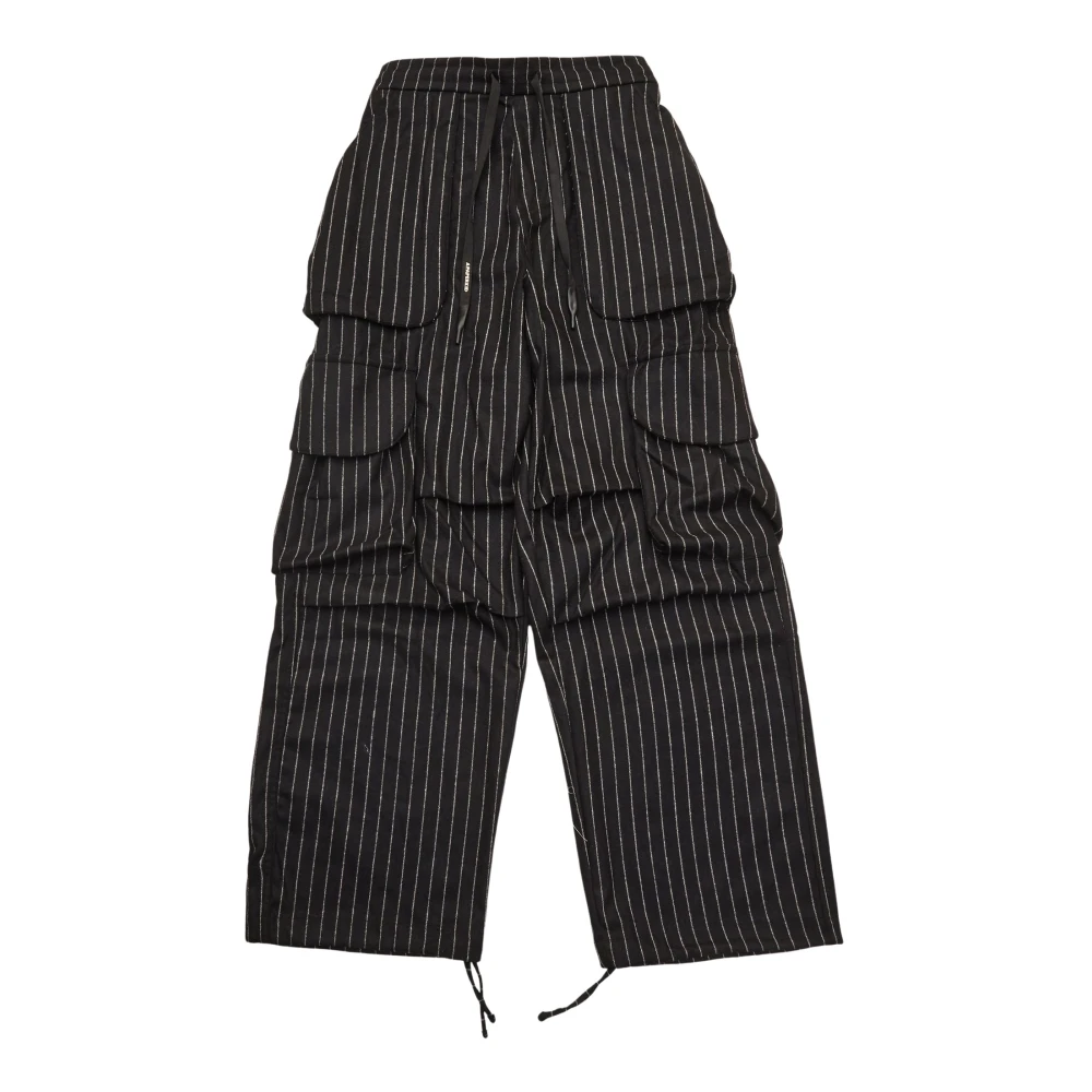 A Paper Kid Cargo Flanel Zwarte Broek Black Heren
