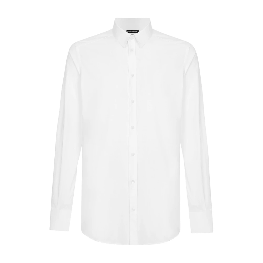 Dolce & Gabbana Witte Katoenen Slim Fit Overhemd Aw23 White Heren
