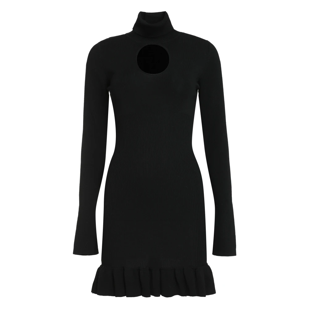 Pinko Gebreide coltrui jurk met uitsnijding aan de voorkant Black Dames
