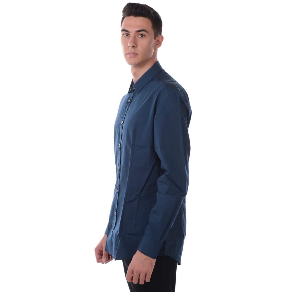 Daniele Alessandrini Casual Katoenen Shirt met Elastaanmix Blue Heren