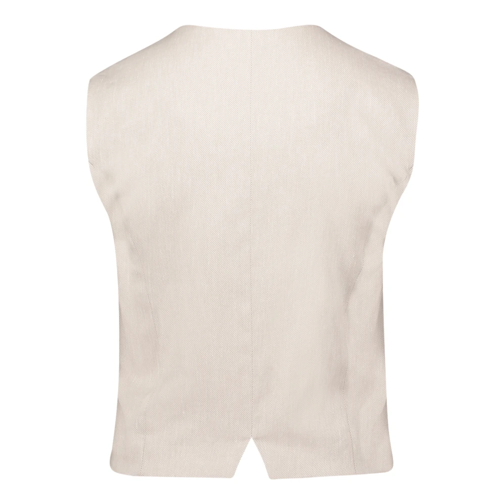 Betty & Co Zomer vest met zakken Beige Dames