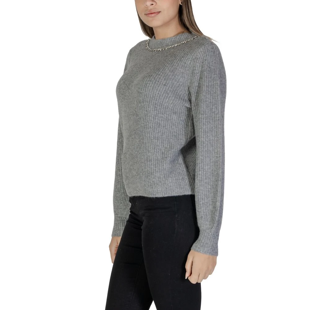 Only Grijze Gebreide Trui Herfst Winter Collectie Gray Dames