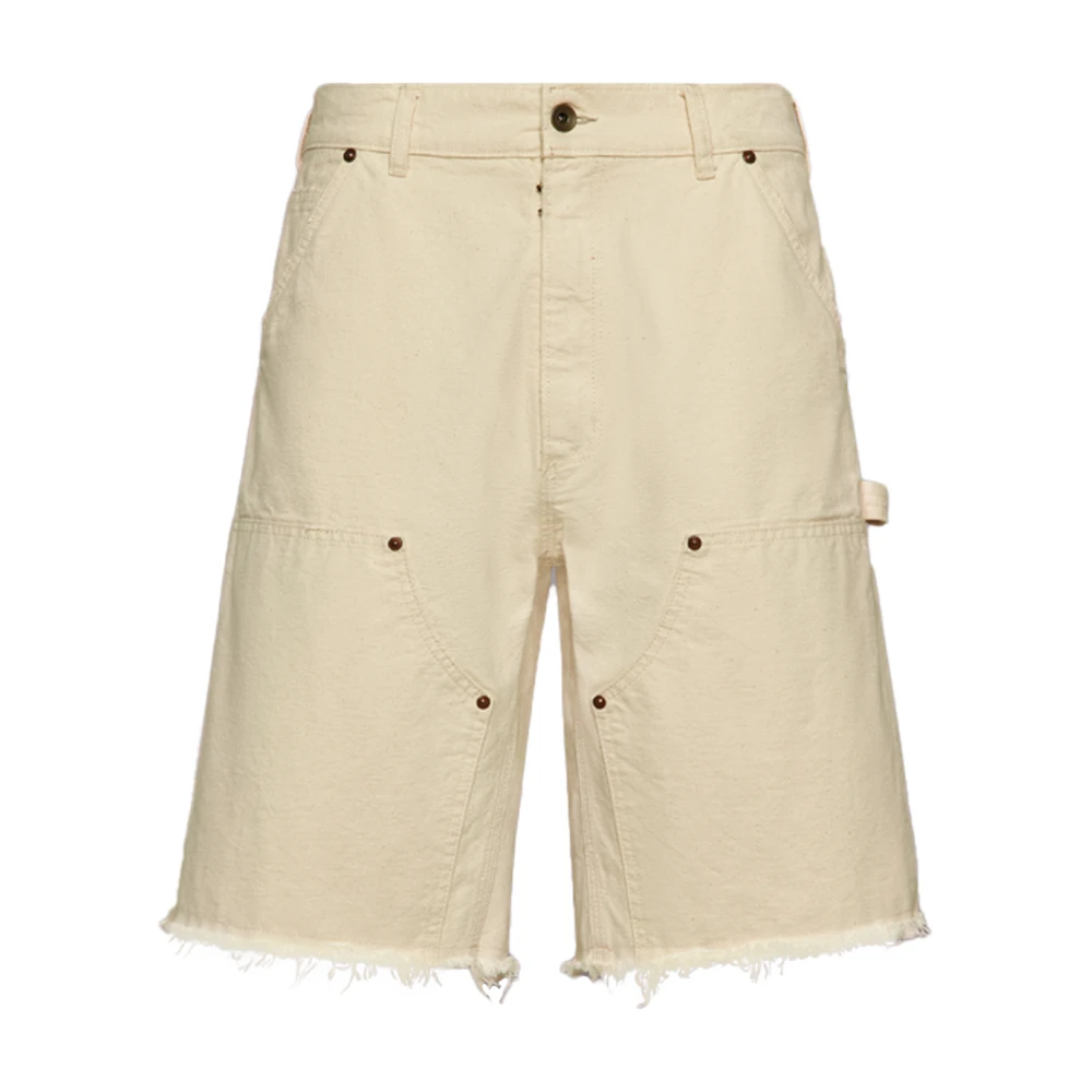 Maison Margiela Stud Denim Beige Shorts Beige Heren