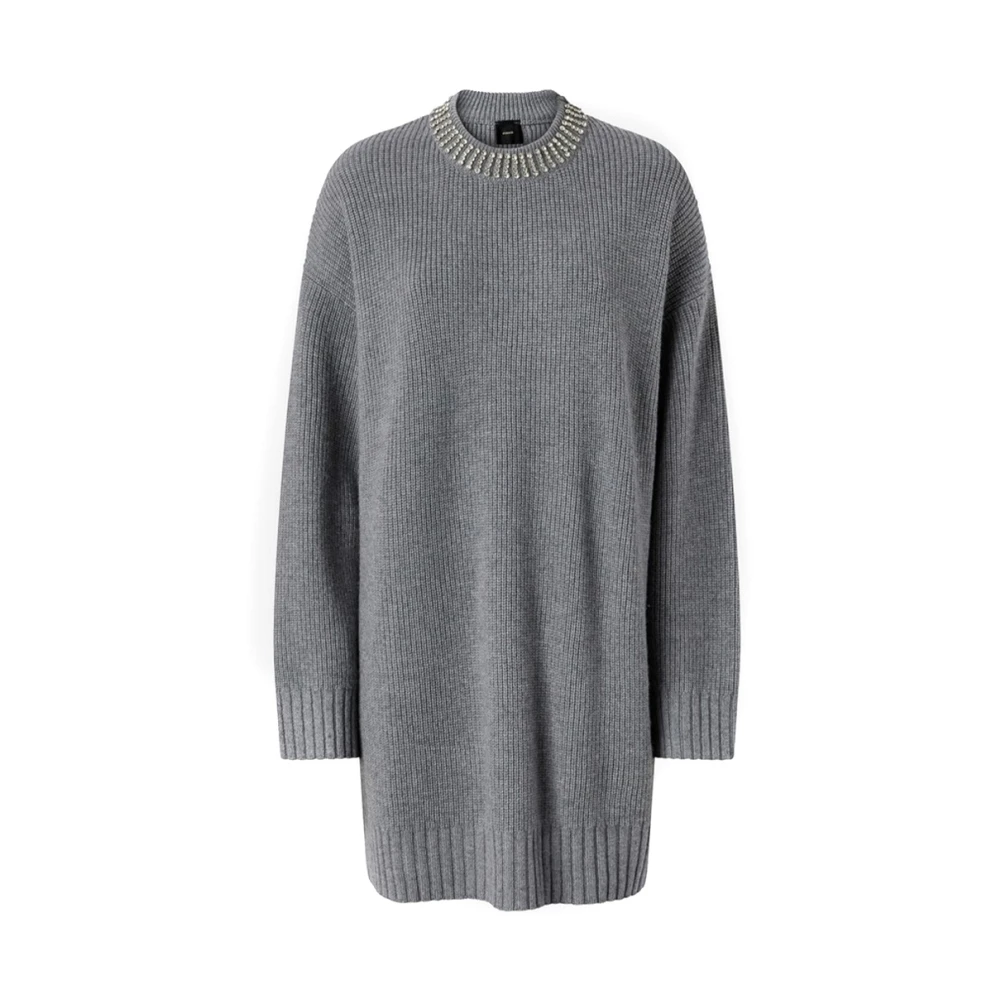 Pinko Gray Knitted Dress - Female - Knitted Dresses - Xs - Dresses