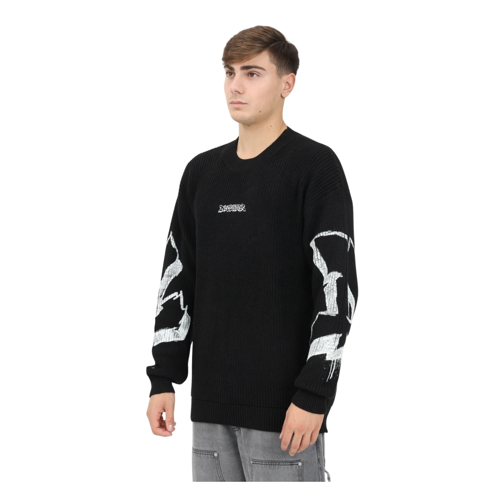 Disclaimer Grafische Zwarte Trui Mannen Herfst Winter Black Heren