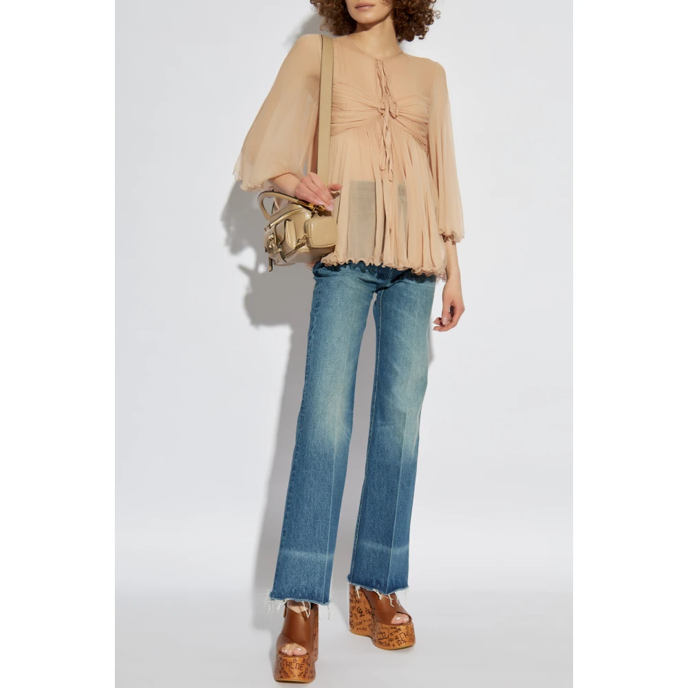 Chloé Zijden top met drapering Pink Dames