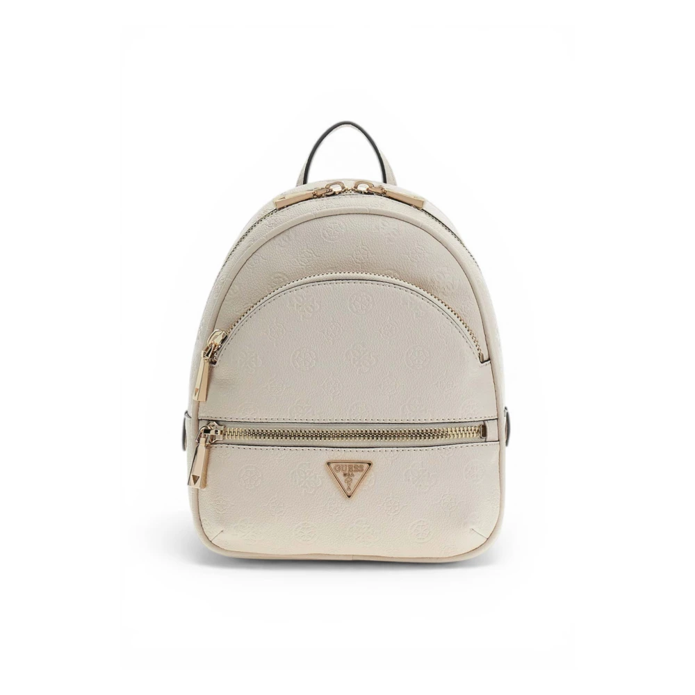 Guess Manhattan Logo Backpack - Female - Backpacks - White - One Size - Bags
