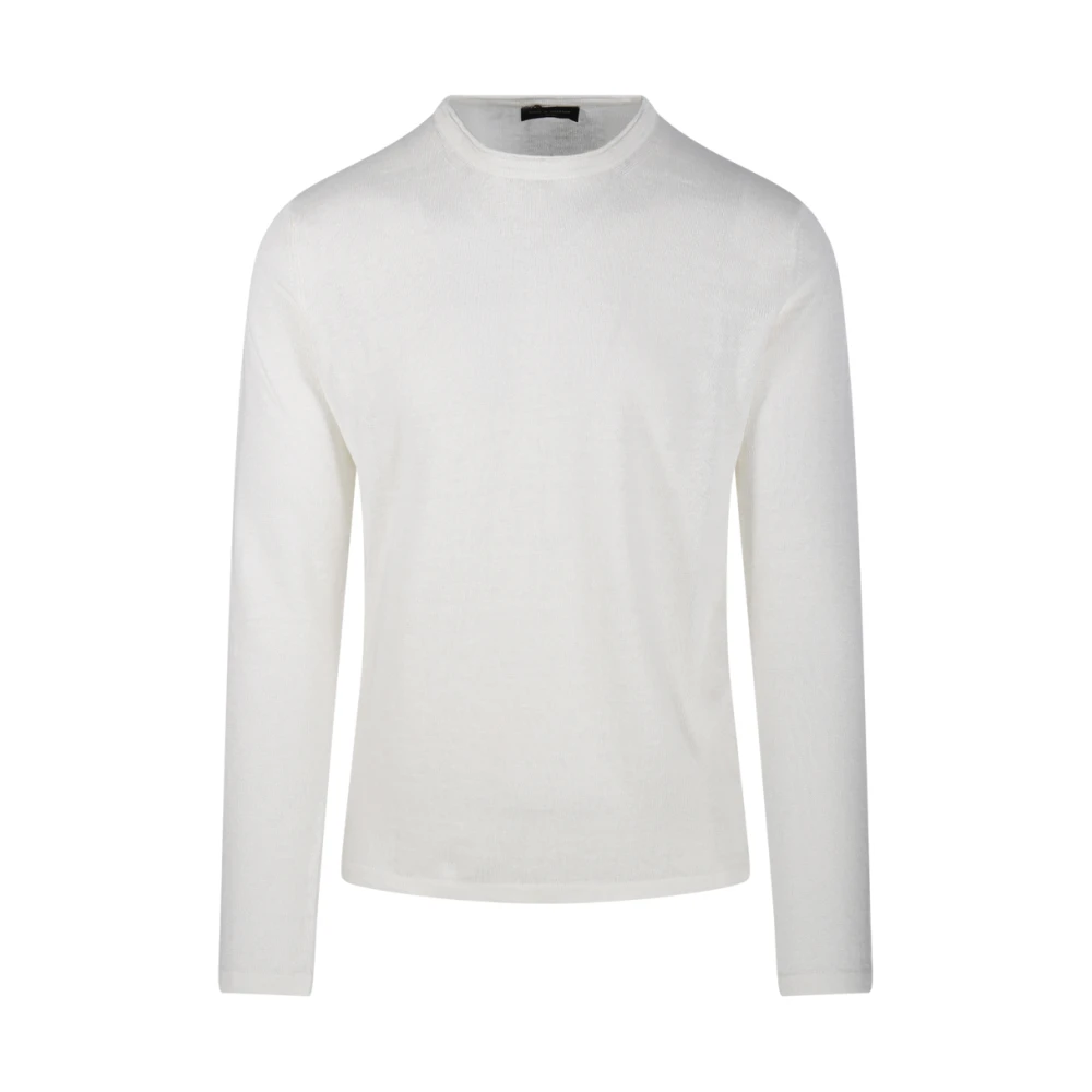 Roberto Collina Bianco Ronde Hals Sweater Rb2002 White Heren