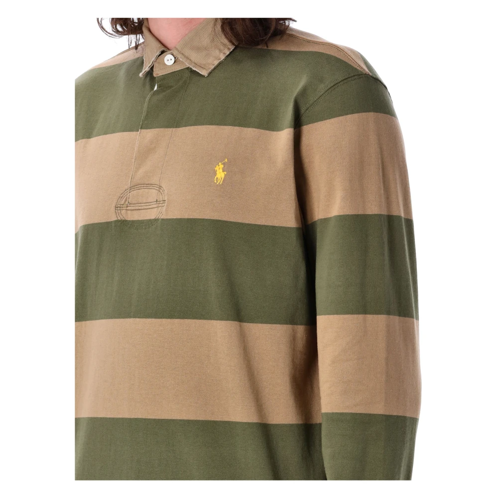 Ralph Lauren Klassiek Khaki-Kraag Rugbyshirt met NorHeren Pasvorm Green Heren