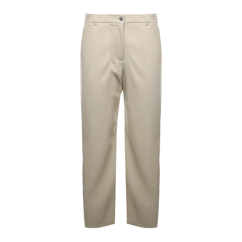 Pinko Women's Beige Balloon-Fit Faux Leather Trousers - Chinos - Xs - Trousers