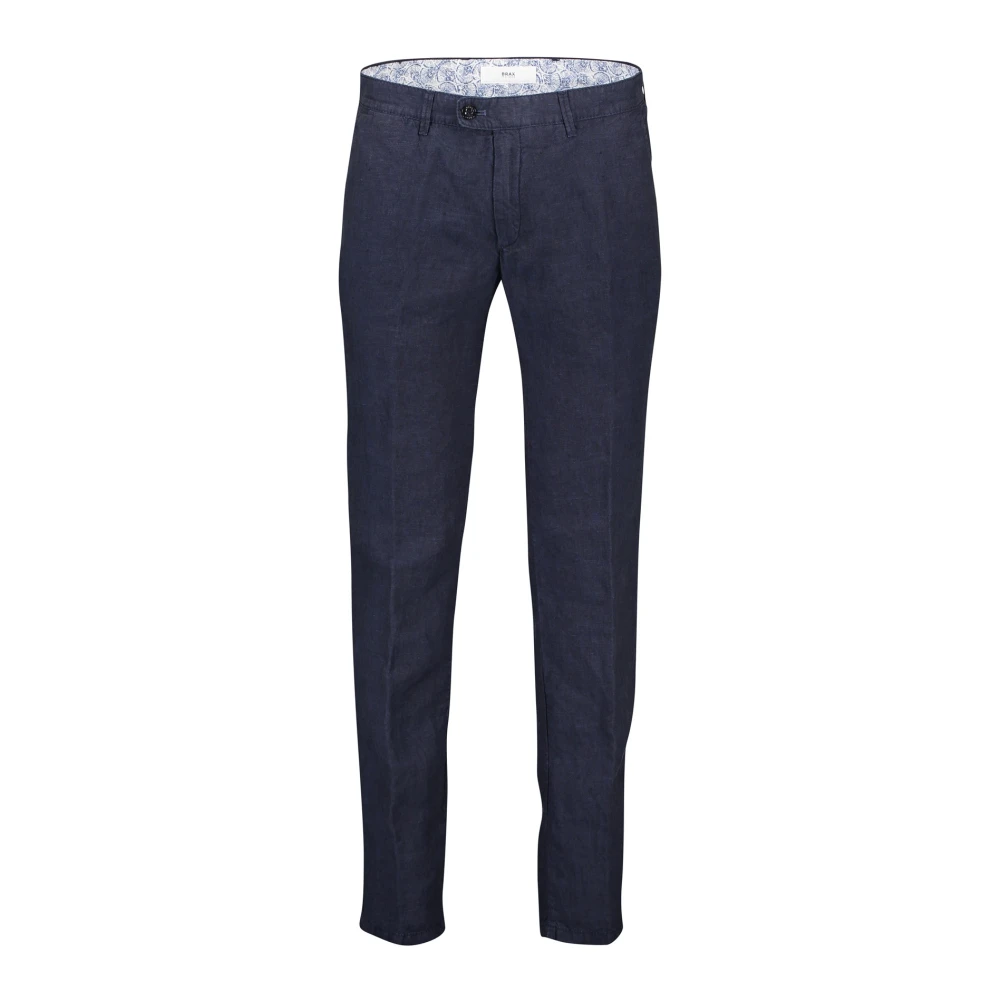 BRAX Donkerblauwe Linnen Chino Broek Blue Heren