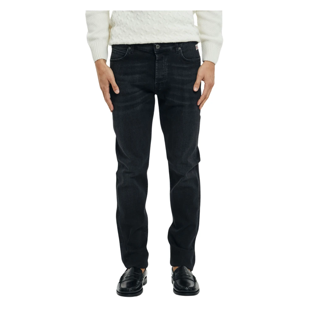 Roy Roger's Slim Fit Zwarte Denim Jeans met Donkere Wassing Black Heren