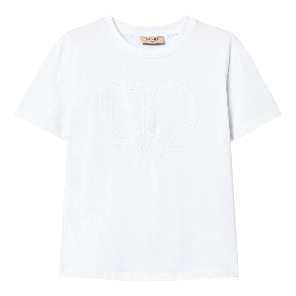 Twinset Optisch Wit T-Shirt White Dames