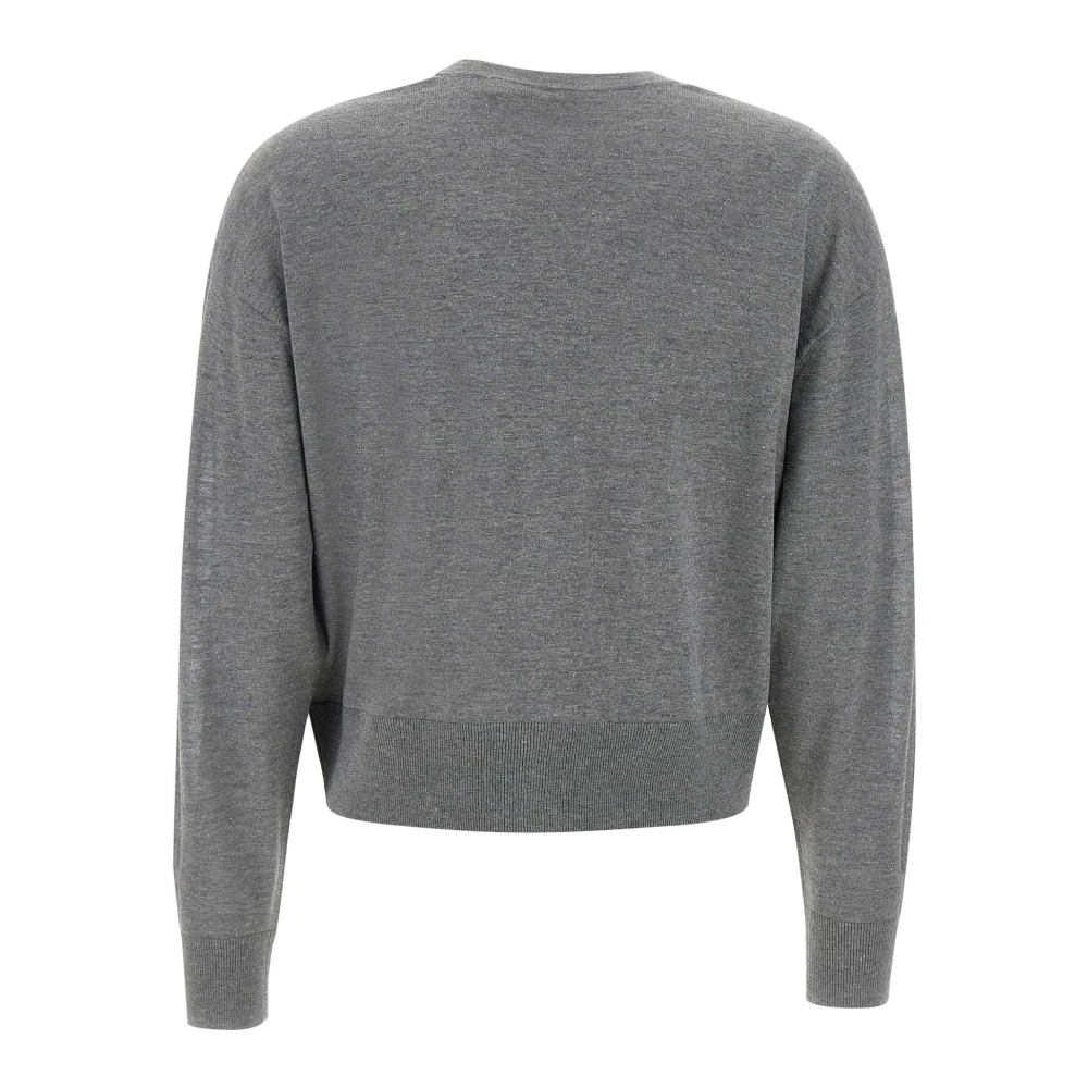 IRO Zijden en wollen vest grijs V-hals Gray Dames