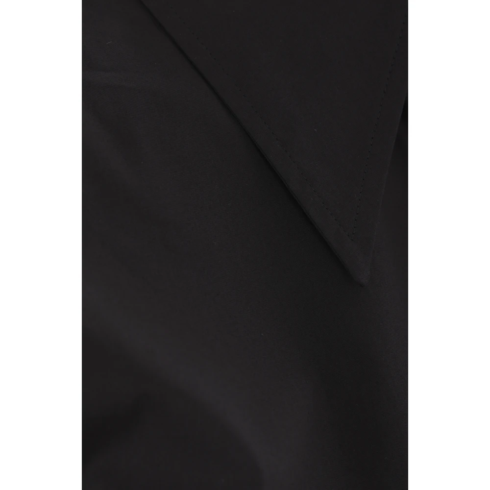 Ann Demeulemeester Zwarte Katoenen Popeline Overhemd Black Dames