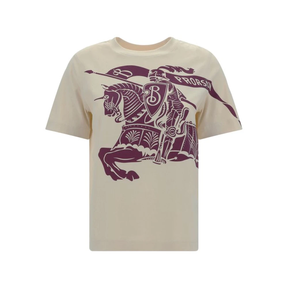 Burberry Equestrian Knight Design T-shirt Wit White Dames