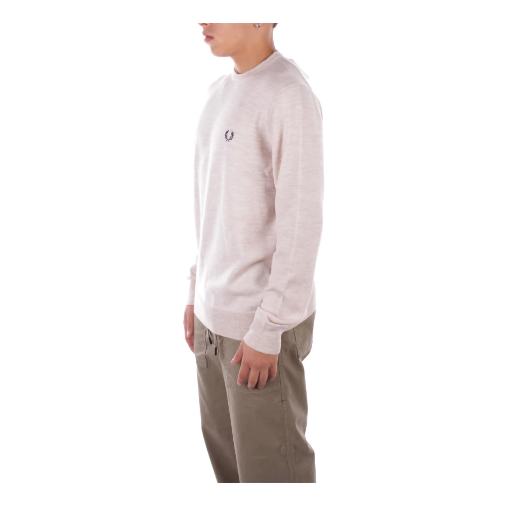 Fred Perry Beige Logo Front Sweater Beige Heren