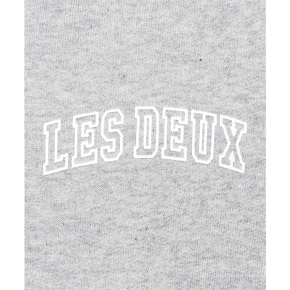 Les Deux Katoenen Full Zip Hoodie met Zakken Gray Heren