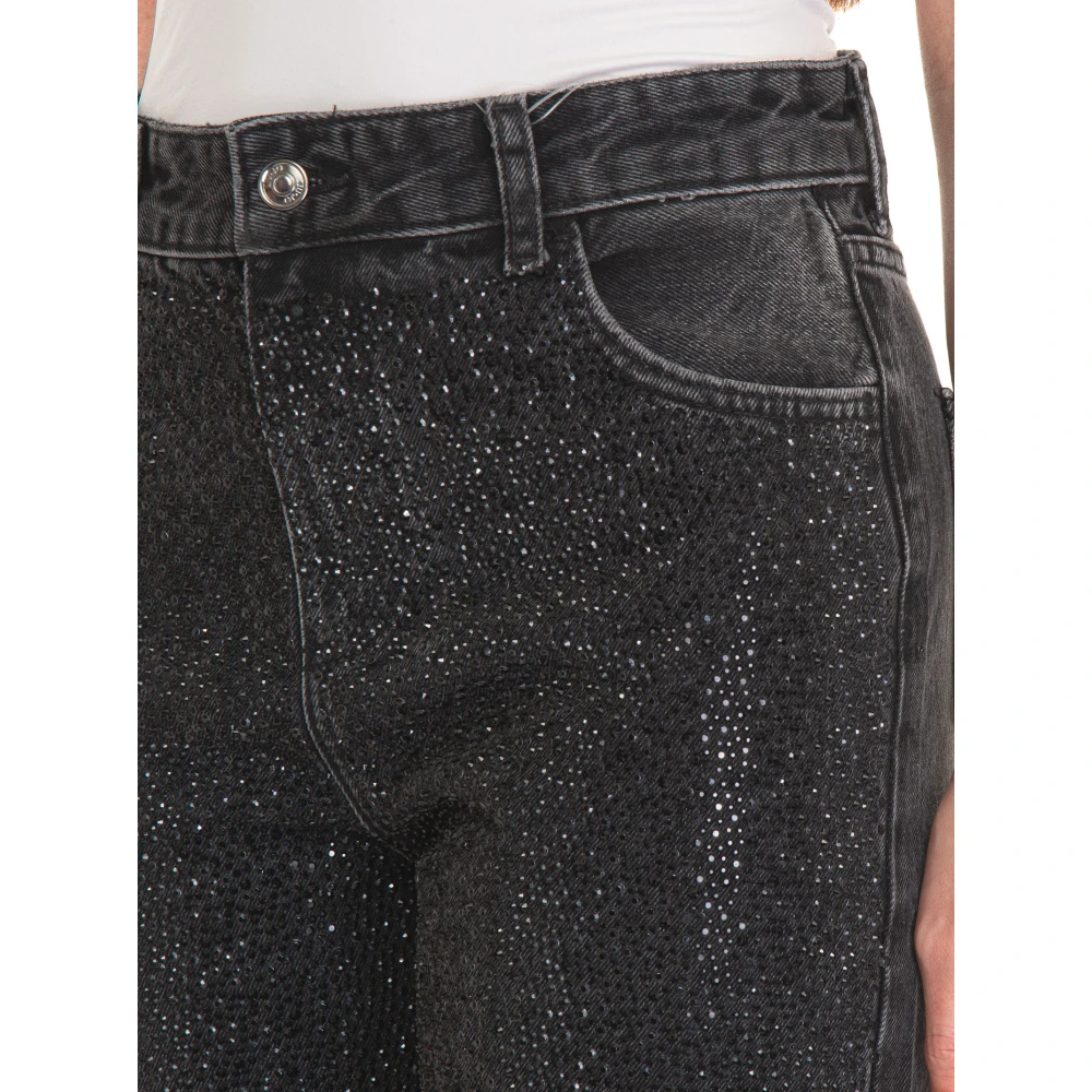 Liu Jo High Waisted Straight Leg Denim Jeans Black Dames