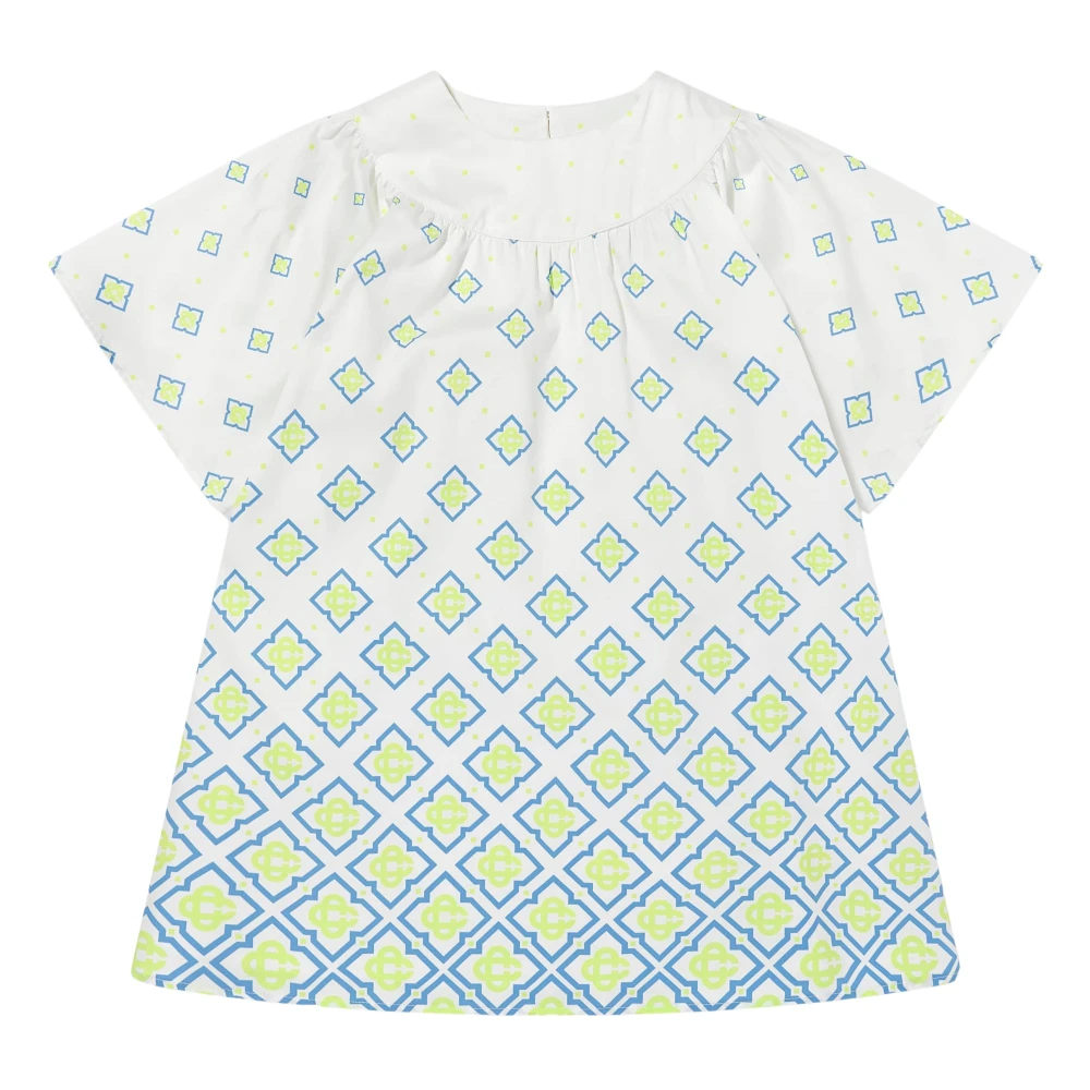 Casablanca Girls Green Dresses, 7 Y, Degrade Monogram Dress