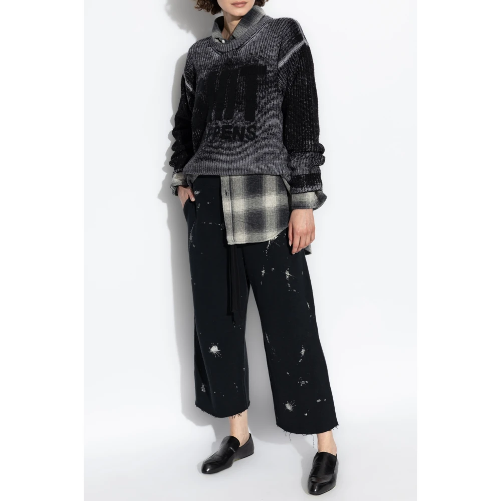 R13 Happens Boyfriend Trui Black Dames