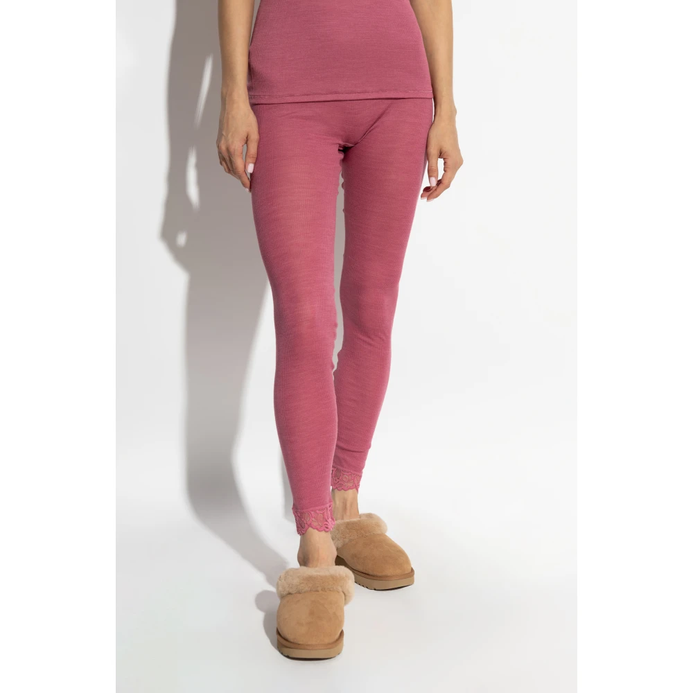 Hanro Geribbelde Broek Pink Dames