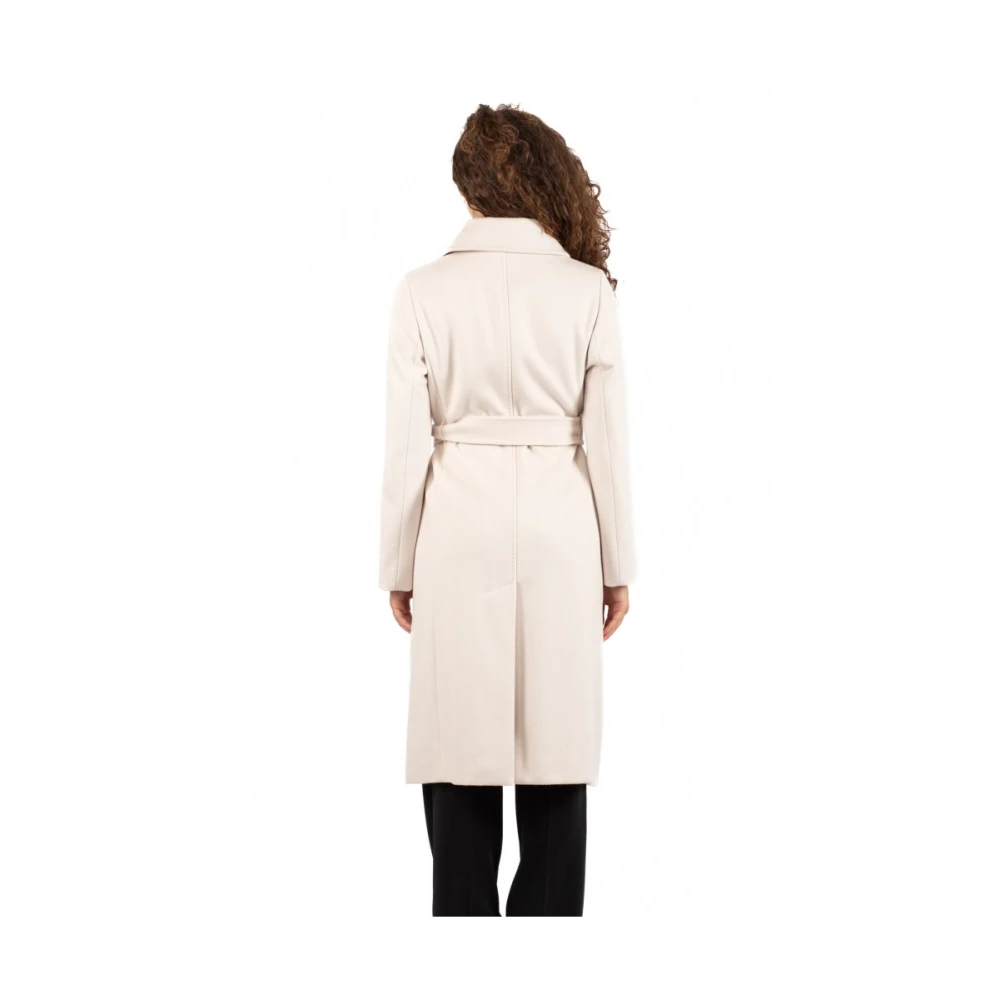 Max Mara Studio Stijlvolle Jas met Bcollag Ontwerp Beige Dames